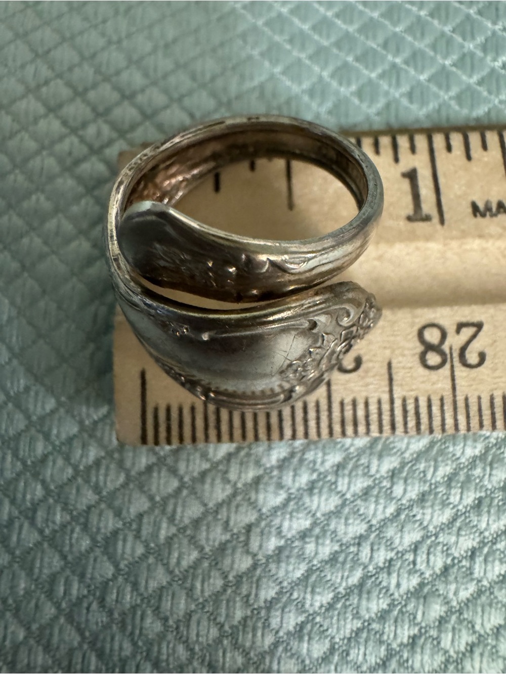 Vintage Oneida Silver Floral Spoon Ring Sz 5 - Picture 3 of 8